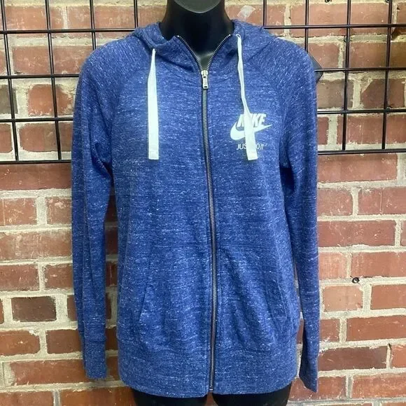 (1042) C-2 NIKE jacket blue and white with gold zipper - Picture 1 of 5